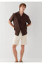 Short Sleeve Brown Shirt Loose Fit / Relaxed Fit 0211519-70220 - 3