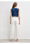 Pleated Waist Tie-Dye Ecru Trousers 1011257-70057 - 3