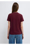 Slogan Printed Claret Red T-Shirt Semi Slim Fit 1614249-70422 - 5