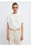 Lace Detailed Ecru T-Shirt Oversize / Wide Cut 1613935-70057 - 4