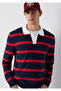 Striped Navy Blue Knitwear Polo 0710440-90367 - 2