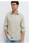 Beige Linen Shirt Slim Fit / Narrow Cut 0211466-70134