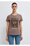 Butterfly Printed Brown T-Shirt Semi Slim Fit 1613867-70383 - 4