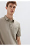 Beige Polo T-Shirt with Pockets Regular Fit / Normal Cut 0613465-70352 - 3