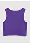 Logo Printed Purple Athlete T-Shirt Fitted / Body-Fitting Cut 7610336-70909 - 4