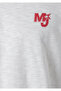 Mj Printed Ecru T-Shirt Loose Fit / Comfortable Loose Cut 0613323-70057 - 7