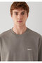 Logo Printed Gray T-Shirt Loose Fit / Comfortable Loose Cut 0613346-85309 - 6