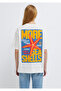 Back Printed Ecru T-Shirt Loose Fit / Comfortable Loose Cut 1613915-70057 - 6