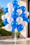 25 Metallic Pearlescent (Dark Blue-White) Mixed Balloons Flying with Helium