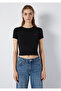 Logo Printed Black Crop T-Shirt Crop / Short Cut 1613848-900 - 4