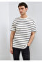 Striped Ecru T-Shirt Loose Fit / Relaxed Comfortable Cut 0613138-70057 - 2