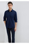 Lightweight and Flexible Navy Blue Travel Shirt Regular Fit / Normal Cut 0212058-70497 - 2