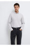 Gray Striped White Shirt Slim Fit / Slim Fit 0211916-91472