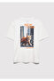 Kedi Sırt Printed Ecru T-Shirt Oversized / Wide Cut 6610408-70057 - 4