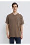 Logo Printed Brown T-Shirt Loose Fit / Comfortable Loose Cut 0613346-70378 - 3