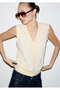 Buttoned Yellow Knitwear Vest Slim Fit / Slim Fit 1710867-70013