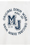 Mj Logo Printed Ecru T-Shirt Loose Fit / Comfortable Loose Cut 6610395-70057 - 4
