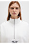 Semi-Zipper Back Printed Ecru Sweatshirt 1S10502-70057 - 5