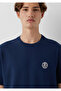 Logo Printed Navy Blue T-Shirt Loose Fit / Loose Relaxed Fit 0613014-70497 - 7