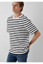 Black Black Striped Ecru T-Shirt Loose Fit / Relaxed Fit 0612860-900