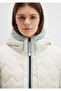 Water Repellent K Hooded Ecru Quilted Jacket 1110499-86412 - 6