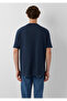 Seal Logo Embroidered Navy Blue T-Shirt Loose Fit / Loose Comfortable Cut 067074-33207 - 5