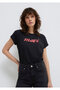 Logo Printed Black T-Shirt Slim Fit / Slim Fit 166422-900 - 2