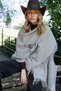Women's Corner Patterned Colorful Floral Embroidered Tasseled Wool Shawl Dark Beige