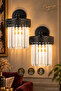 2 Pcs Citrus Sconce Black, Lux Crystal Stone Wall Sconce, Modern Decorative Sconce, Wall Lighting, Living Room, Bedroom and Hallway Lighting