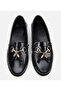 Women's Patent Leather Black Tasseled Classic Loafer - 6