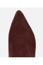 Women's Suede Brown Stone Buckle Ankle Heeled Boots - 5