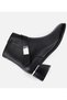 Women's Black Metal Detailed Ankle Flat Boots - 6