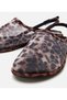 Women's Black Zebra Patterned Flat Sandals - 3