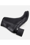 Women's Black Metal Detailed Thick Soled Flat Ankle Boots - 6