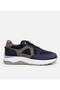 Men's Suede Leather Navy Blue Light Sole Sports Shoes
