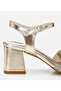 Women's Gold Stone Evening Dress Thick Heeled Sandals - 3