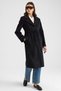 Stitched Detailed Medium Length Mono Closure Coat Black 3186 - 6