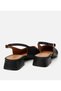 Women's Leather Black Open Back Ballerinas - 6