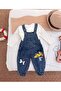 Printed 2 Piece Denim Kids Baby Overalls Oversize Wide Fit