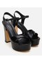 Women's Black Snake Pattern Evening Dress High Heel Sandals - 2