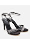 Women's Black Stone Evening Dress High Heel Sandals - 2