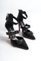 Black Skin Women's Heeled Shoes Stiletto Sansa