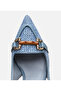 Women's Blue Straw Detailed Open Back Heeled Shoes - 5