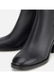 Women's Leather Black Ankle Heeled Boots - 3