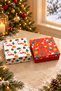 2-Piece Christmas Gift Box 20X20 cm Gift Package Grinding Box Snowman Decorative Box
