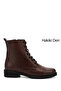 Women's Brown Antique Zippered Rubber Sole Genuine Leather Boots