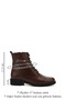 Women's Brown Antique Zippered Rubber Sole Genuine Leather Boots - 2