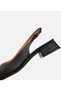 Women's Leather Black Open Back Ballerinas - 5