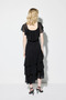 Long Premium Evening Dress with Flounces - Black - 7