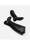 Women's Leather Black Boots - 6